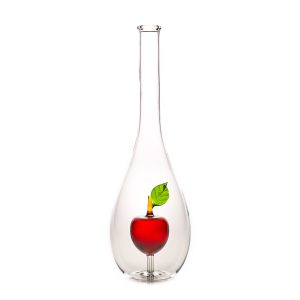 Díszpalack csepp alakú üveg Piros alma figurával 0.5L
