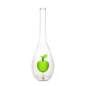 Díszpalack csepp alakú üveg Zöld alma figurával 0.5L
