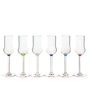 Pálinkás pohár készlet különböző színjelzéssel 4 cl