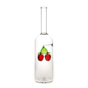 Díszpalack párhuzamos falú üveg Málna figurával 0.5L