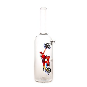 Díszpalack párhuzamos falú üveg Chopper motor figurával 0.5L