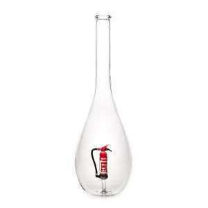 Díszpalack csepp alakú üveg Tűzoltókészülék figurával 0.5L