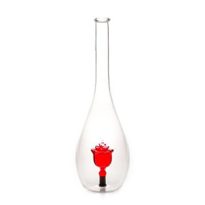 Díszpalack csepp alakú üveg Rózsa figurával 0.5L