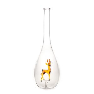 Díszpalack csepp alakú üveg Őzbak figurával 0.5L