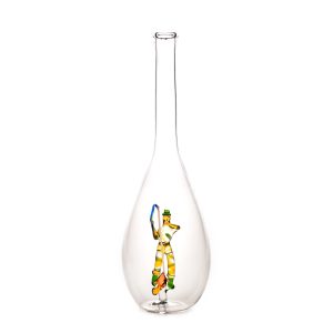 Díszpalack csepp alakú üveg Horgász figurával 0.5L