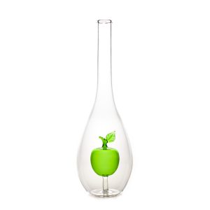 Díszpalack csepp alakú üveg Zöld alma figurával 0.5L