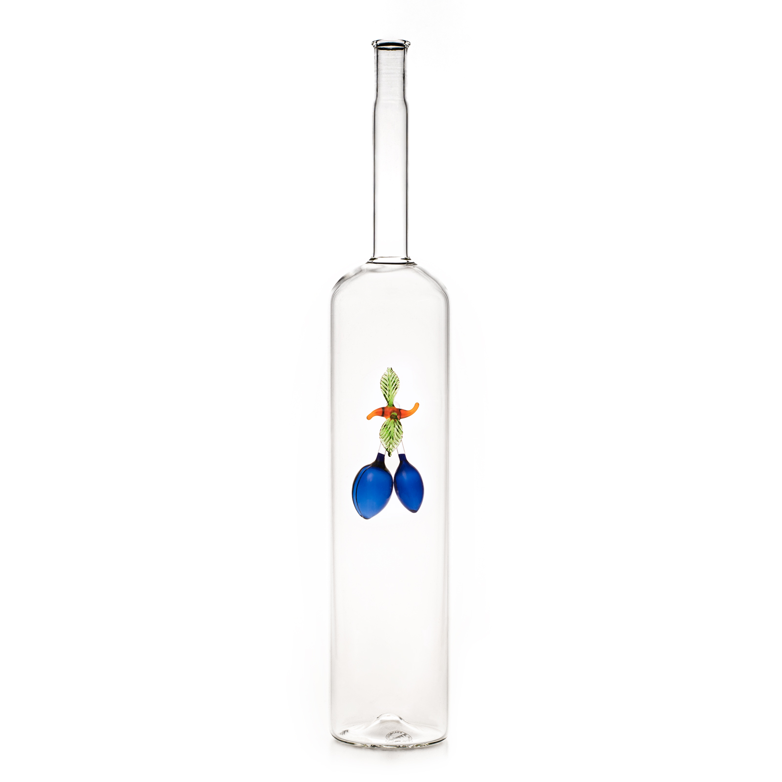 Díszpalack párhuzamos falú üveg Szilva figurával 1.5L