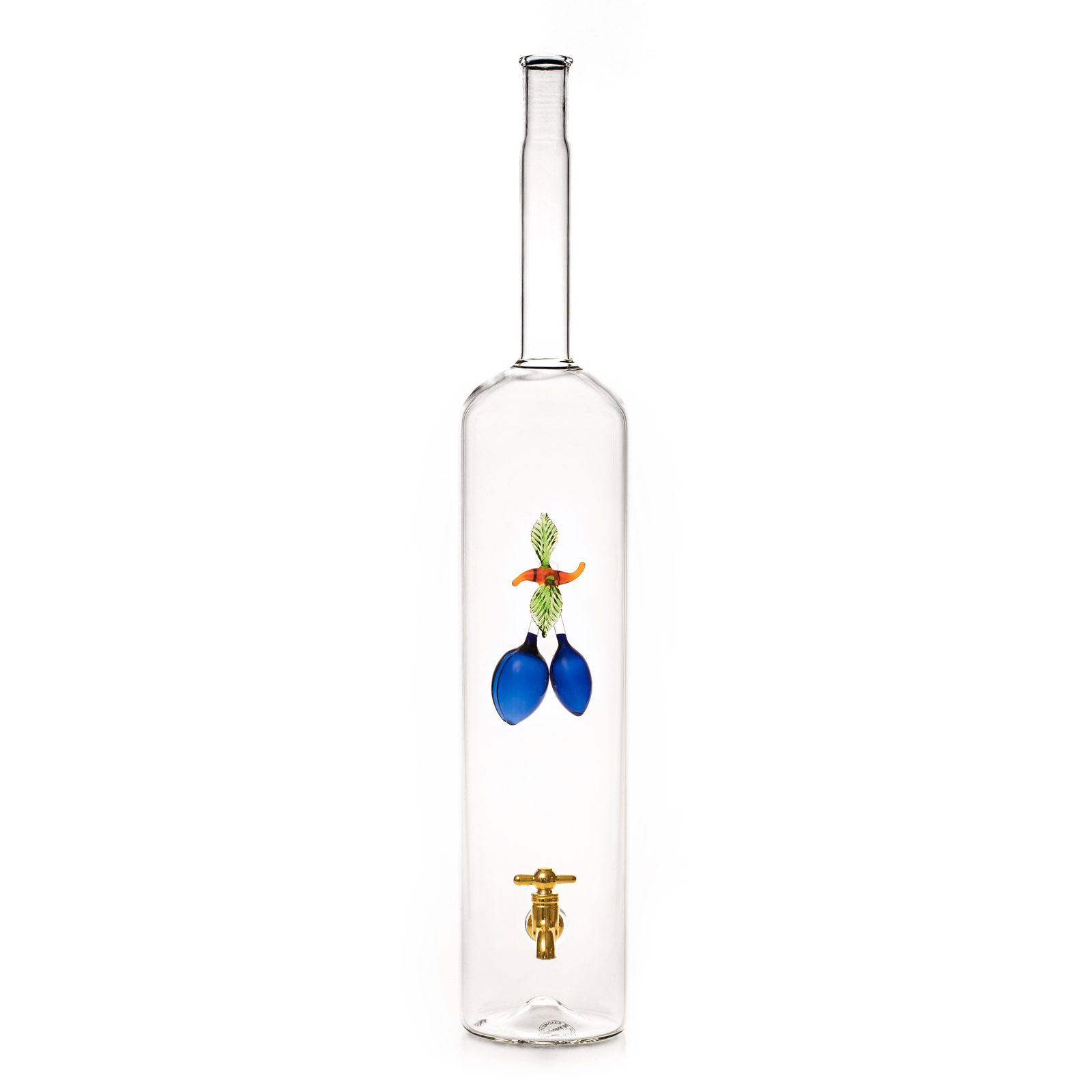 Díszpalack párhuzamos falú csapos üveg Szilva figurával 1.5L