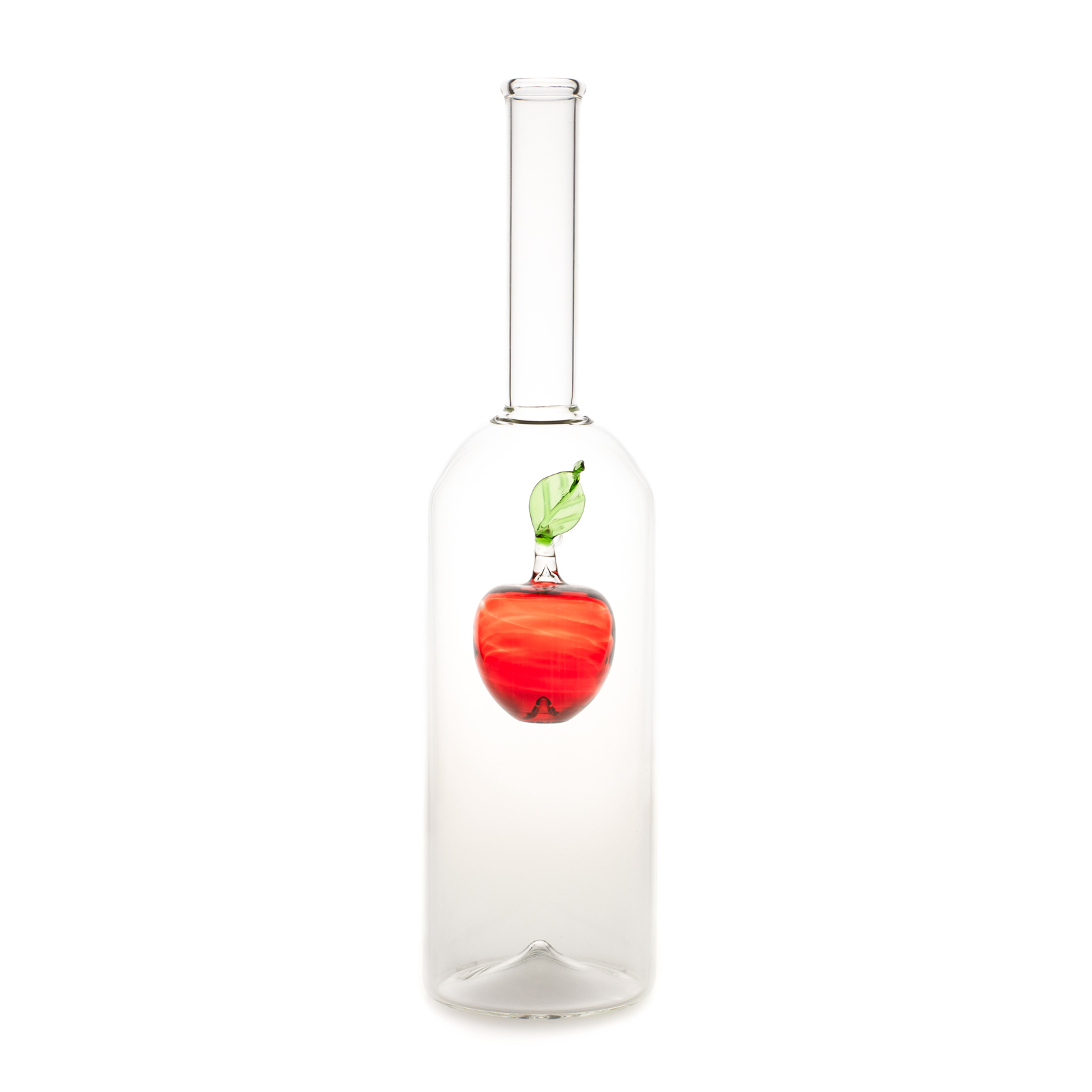 Díszpalack párhuzamos falú üveg Alma figurával 0.5L